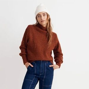 Madewell Loretto mockneck sweater sz XS cottagecore cozycore fisherman casual